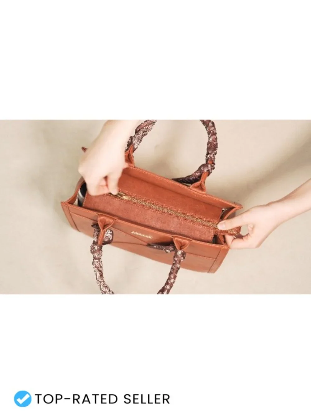 Vegan Leather Satchel Tote Purse with Scarf for Women Work Bag